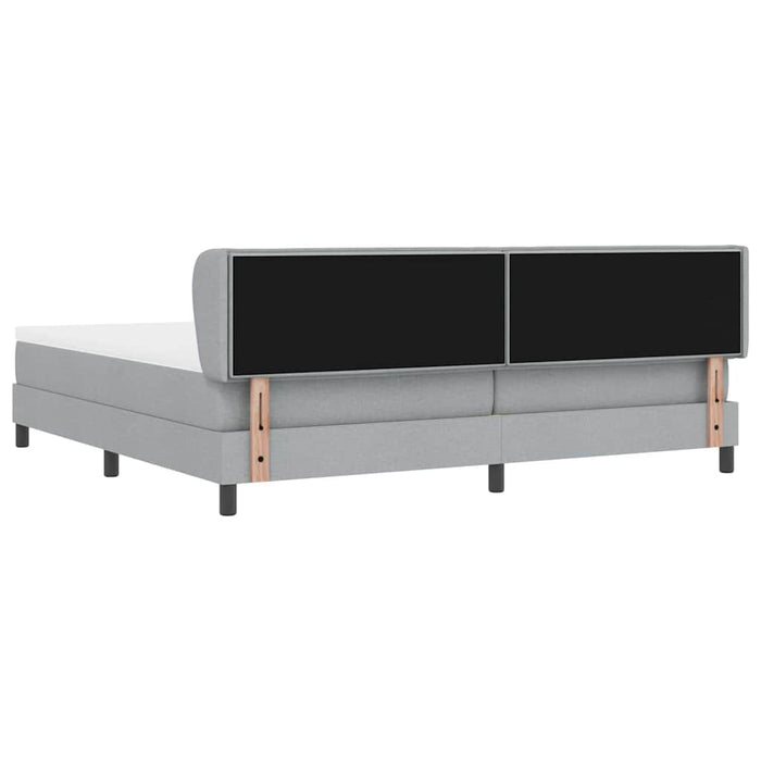 Pat cu arcuri cu saltea Gri deschis 200 x 200 cm țesătură - WALTI WALTI