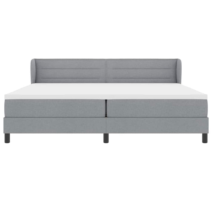 Pat cu arcuri cu saltea Gri deschis 200 x 200 cm țesătură - WALTI WALTI