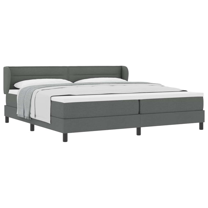 Pat cu arcuri cu saltea Gri închis 200 x 200 cm țesătură - WALTI WALTI