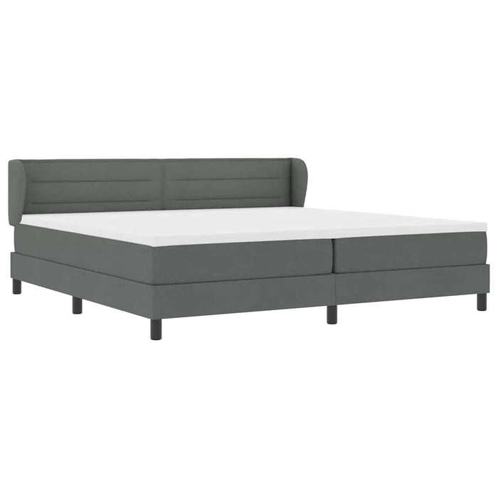 Pat cu arcuri cu saltea Gri închis 200 x 200 cm țesătură - WALTI WALTI