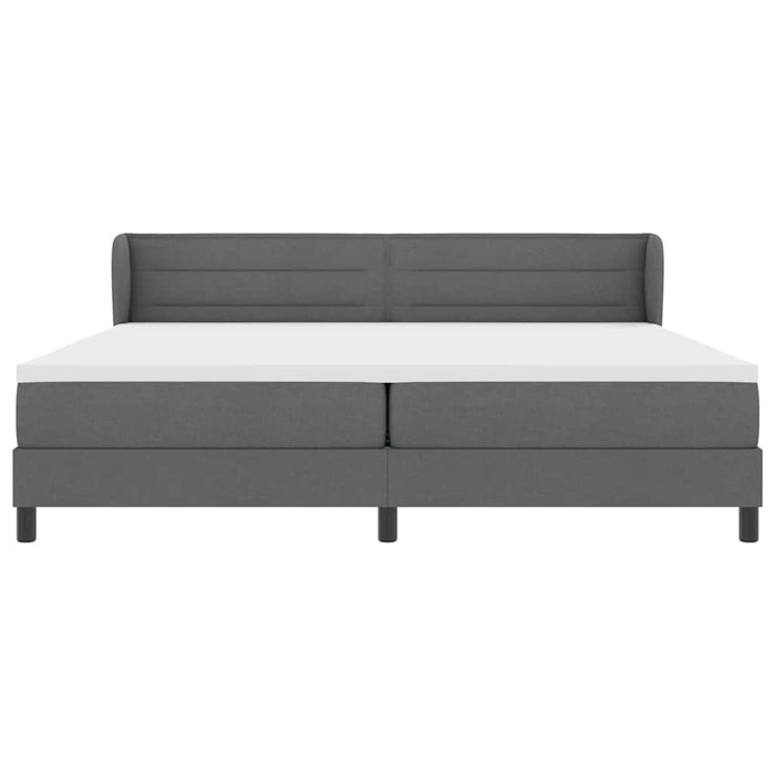 Pat cu arcuri cu saltea Gri închis 200 x 200 cm țesătură - WALTI WALTI