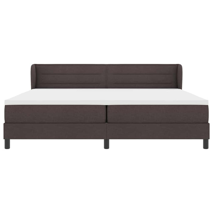 Pat cu arcuri cu saltea Maro închis 200 x 200 cm țesătură - WALTI WALTI