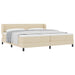 Pat cu arcuri cu saltea cu headboard Crem 200 x 200 cm țesătură - WALTI WALTI