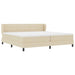 Pat cu arcuri cu saltea cu headboard Crem 200 x 200 cm țesătură - WALTI WALTI