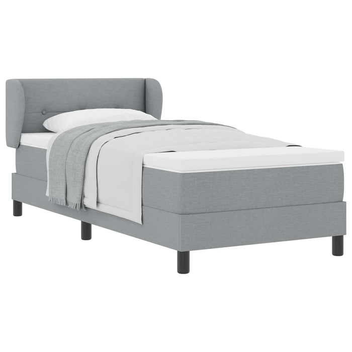 Pat cu arcuri cu headboard Gri deschis 80 x 200 cm țesătură WALTI