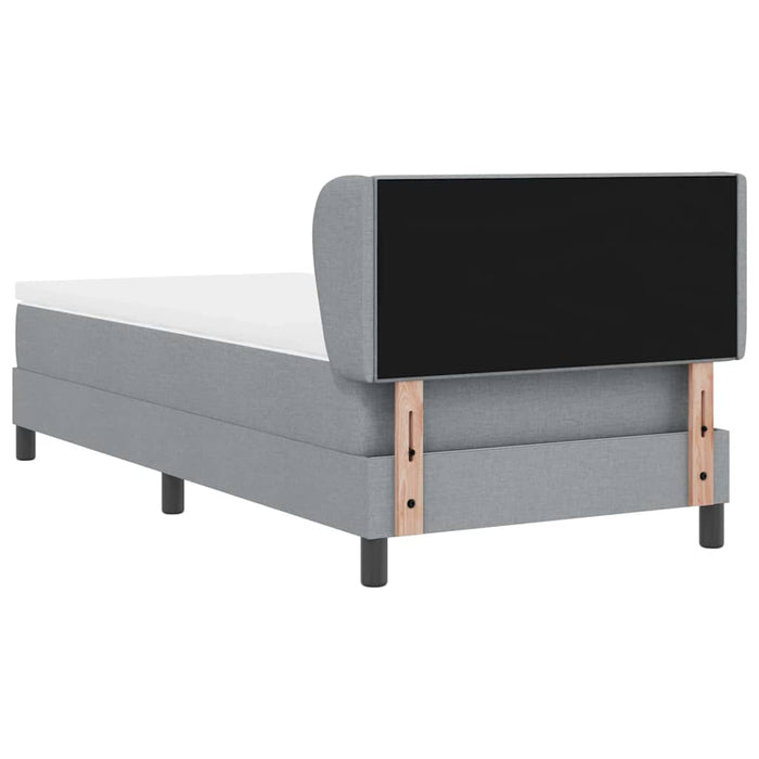 Pat cu arcuri cu headboard Gri deschis 80 x 200 cm țesătură WALTI