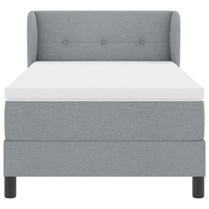 Pat cu arcuri cu headboard Gri deschis 80 x 200 cm țesătură WALTI