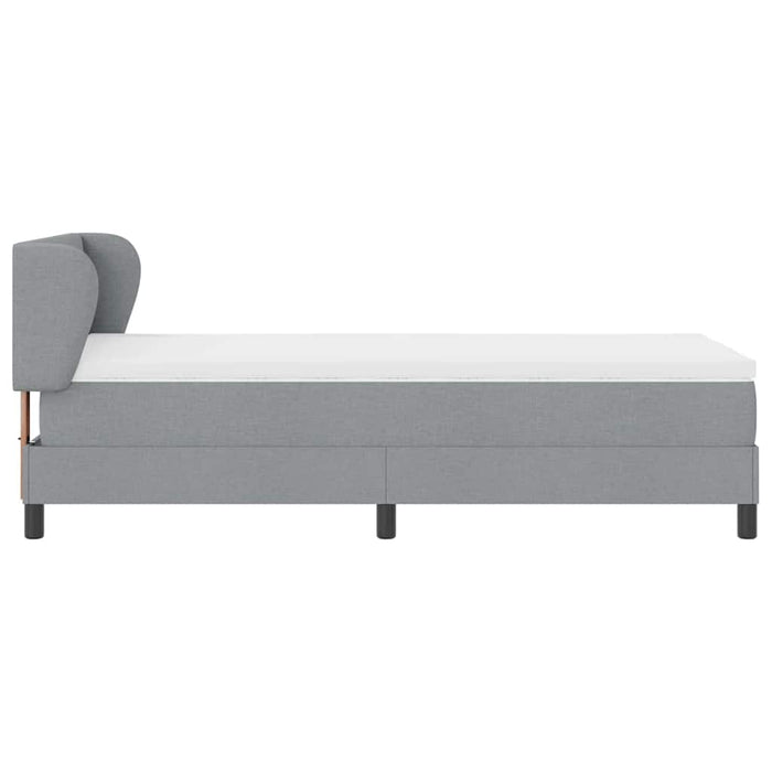 Pat cu arcuri cu headboard Gri deschis 80 x 200 cm țesătură WALTI