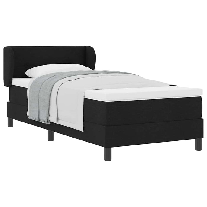 Pat boxspring cu saltea cu saltea Negru 80 x 200 cm țesătură - WALTI WALTI