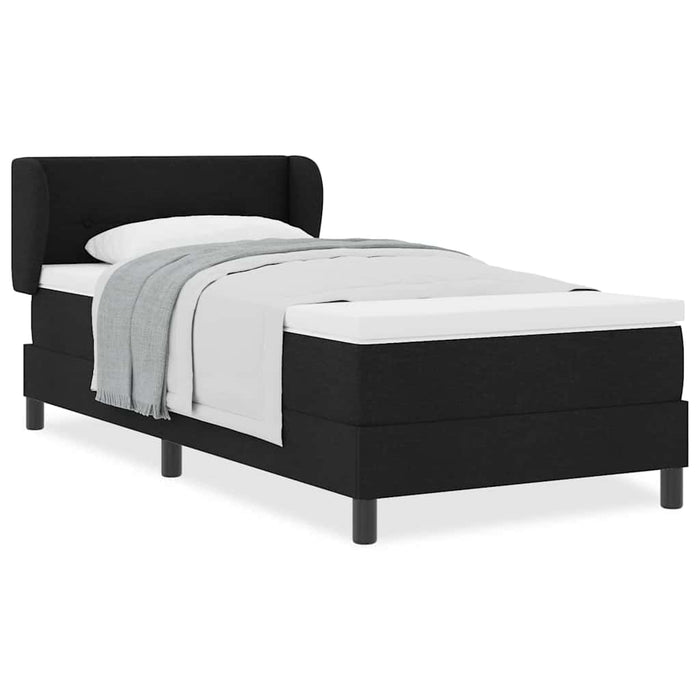 Pat boxspring cu saltea cu saltea Negru 80 x 200 cm țesătură - WALTI WALTI