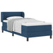 Pat cu arcuri cu headboard albastru 80 x 200 cm țesătură - WALTI WALTI