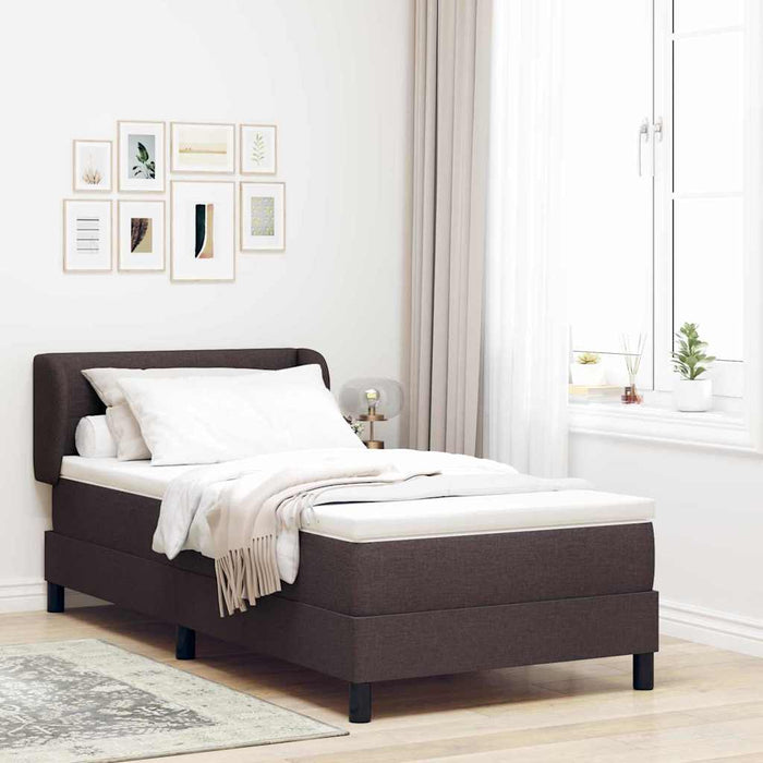 Pat boxspring cu saltea Maro închis 90 x 190 cm țesătură - WALTI WALTI