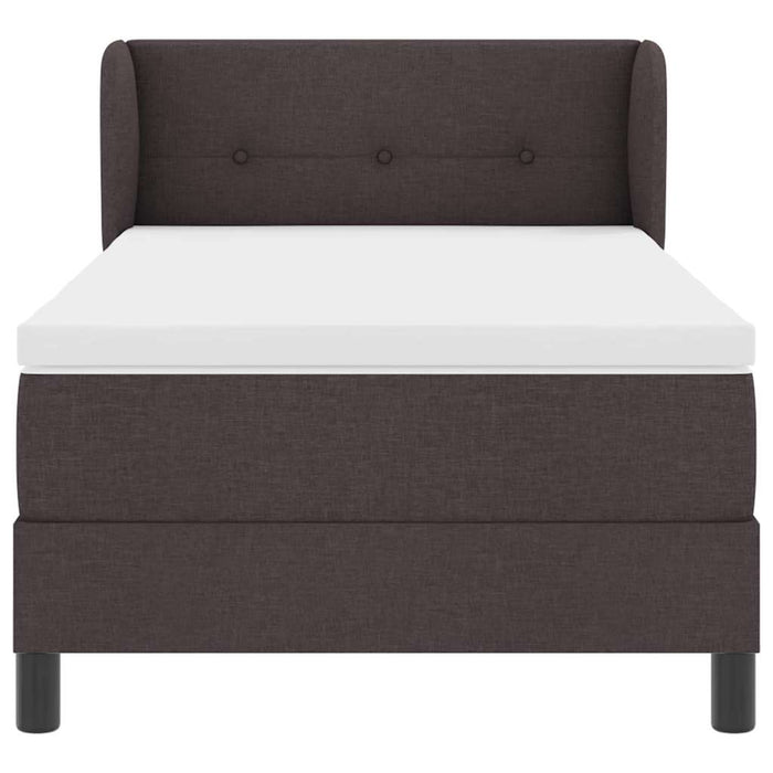 Pat boxspring cu saltea Maro închis 90 x 190 cm țesătură - WALTI WALTI