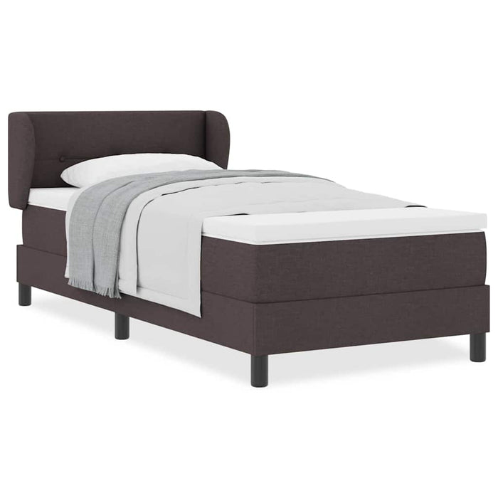 Pat boxspring cu saltea Maro închis 90 x 190 cm țesătură - WALTI WALTI