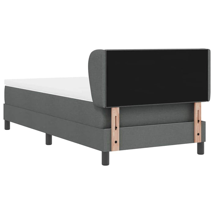 Pat cu arcuri cu headboard Gri închis 100 x 200 cm țesătură WALTI