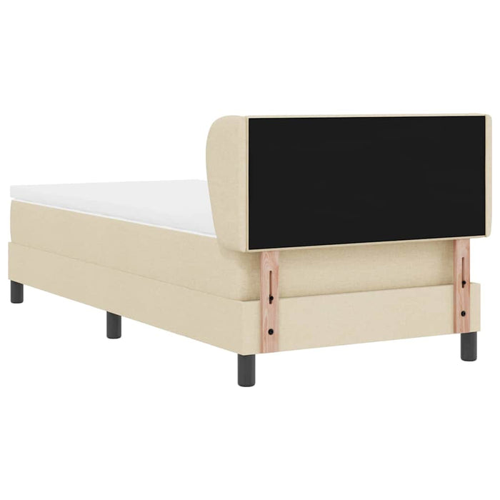 Pat cu arcuri cu headboard Crem 100 x 200 cm țesătură WALTI