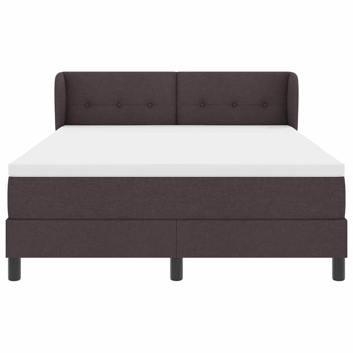 Pat cu arcuri cu saltea Maro închis 140 x 190 cm țesătură - WALTI WALTI