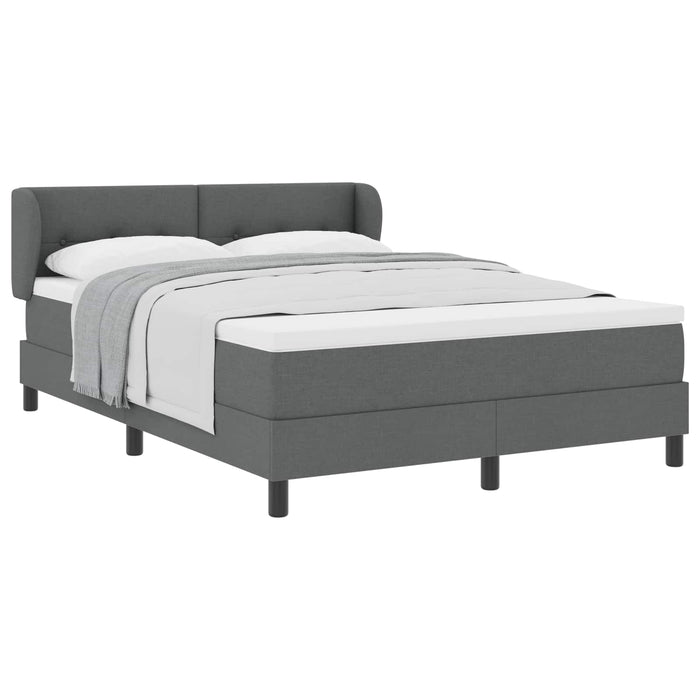 Pat cu arcuri cu saltea Gri închis 160 x 200 cm țesătură - WALTI WALTI