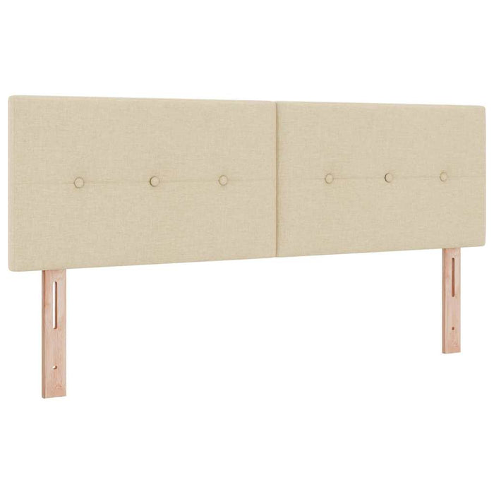 Pat cu arcuri cu saltea cu headboard Crem 160 x 200 cm țesătură - WALTI WALTI