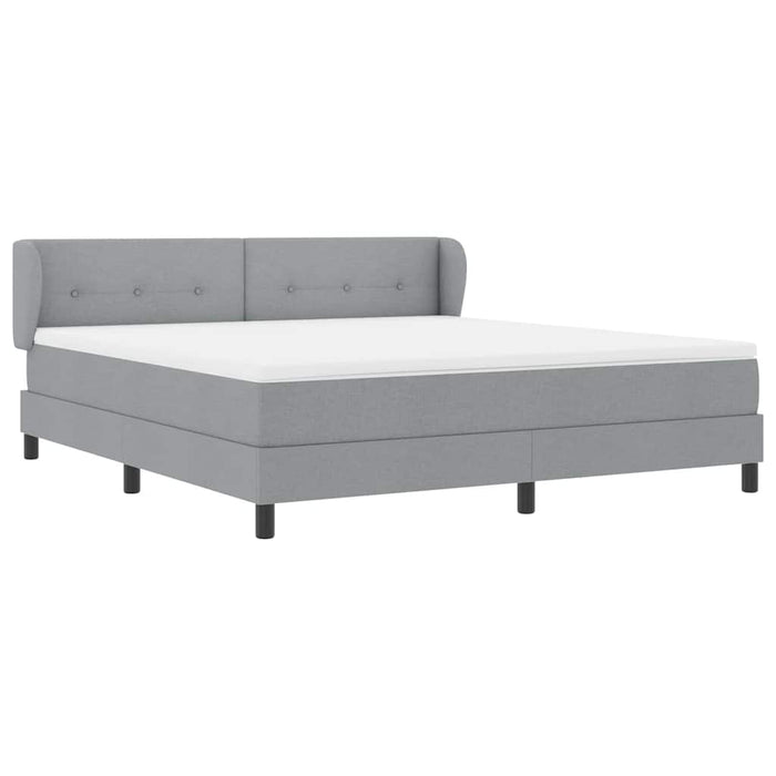 Pat cu arcuri cu saltea Gri deschis 180 x 200 cm țesătură - WALTI WALTI