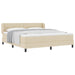 Pat cu arcuri cu saltea cu headboard Crem 180 x 200 cm țesătură - WALTI WALTI