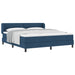 Pat cu arcuri cu headboard albastru 180 x 200 cm țesătură - WALTI WALTI