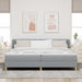 Pat cu arcuri cu headboard Gri deschis 200 x 200 cm țesătură - WALTI WALTI