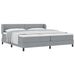 Pat cu arcuri cu headboard Gri deschis 200 x 200 cm țesătură - WALTI WALTI