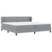 Pat cu arcuri cu headboard Gri deschis 200 x 200 cm țesătură - WALTI WALTI
