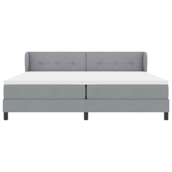 Pat cu arcuri cu headboard Gri deschis 200 x 200 cm țesătură - WALTI WALTI