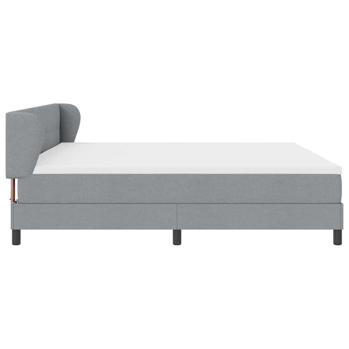 Pat cu arcuri cu headboard Gri deschis 200 x 200 cm țesătură - WALTI WALTI