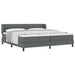 Pat cu arcuri cu headboard Gri închis 200 x 200 cm țesătură - WALTI WALTI