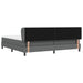 Pat cu arcuri cu headboard Gri închis 200 x 200 cm țesătură - WALTI WALTI