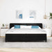 Pat cu arcuri cu headboard Negru 200 x 200 cm țesătură - WALTI WALTI