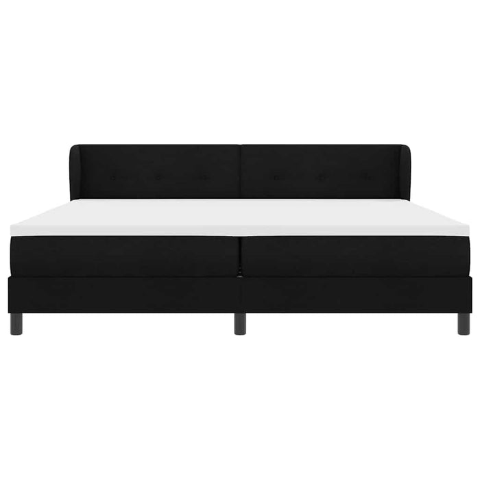 Pat cu arcuri cu headboard Negru 200 x 200 cm țesătură - WALTI WALTI