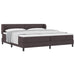 Pat cu arcuri cu headboard Maro închis 200 x 200 cm țesătură - WALTI WALTI