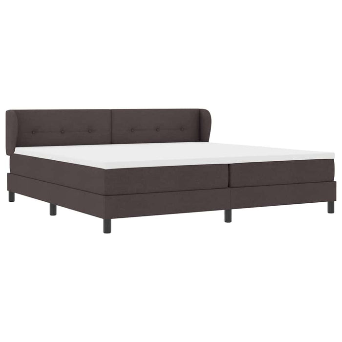Pat cu arcuri cu headboard Maro închis 200 x 200 cm țesătură - WALTI WALTI
