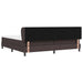 Pat cu arcuri cu headboard Maro închis 200 x 200 cm țesătură - WALTI WALTI