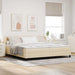 Pat cu arcuri cu saltea cu headboard Crem 200 x 200 cm țesătură - WALTI WALTI