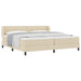 Pat cu arcuri cu saltea cu headboard Crem 200 x 200 cm țesătură - WALTI WALTI