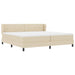 Pat cu arcuri cu saltea cu headboard Crem 200 x 200 cm țesătură - WALTI WALTI
