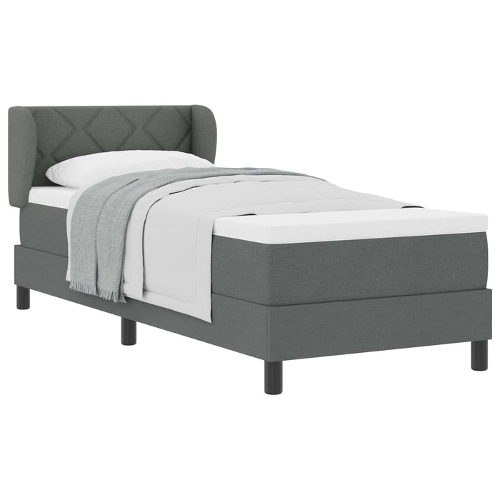 Pat cu arcuri cu saltea Gri închis 80 x 200 cm țesătură - WALTI WALTI