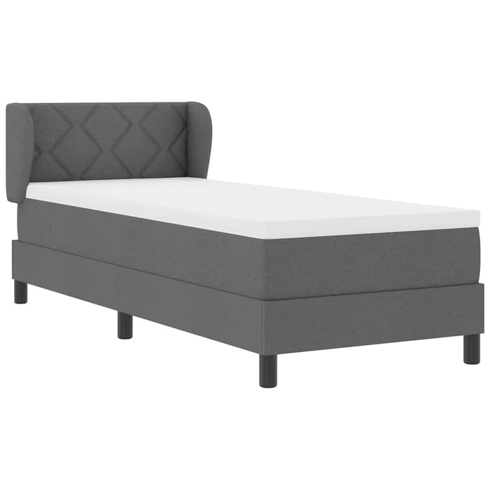 Pat cu arcuri cu saltea Gri închis 80 x 200 cm țesătură - WALTI WALTI