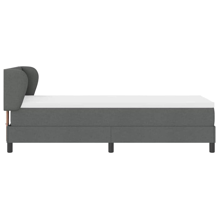 Pat cu arcuri cu saltea Gri închis 80 x 200 cm țesătură - WALTI WALTI