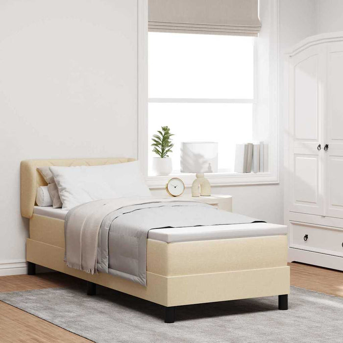 Pat boxspring cu saltea cu saltea Crem 80 x 200 cm țesătură - WALTI WALTI