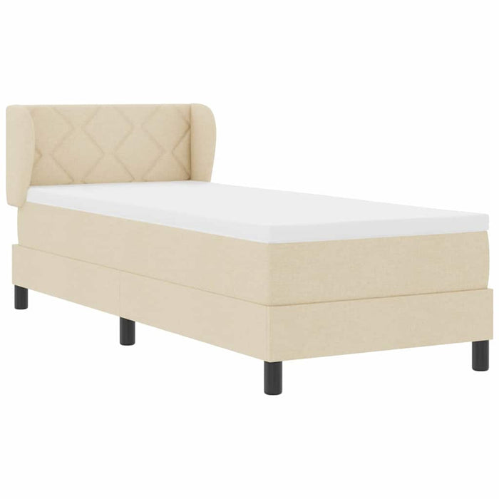 Pat boxspring cu saltea cu saltea Crem 80 x 200 cm țesătură - WALTI WALTI