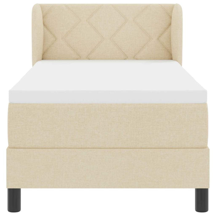 Pat boxspring cu saltea cu saltea Crem 80 x 200 cm țesătură - WALTI WALTI
