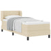 Pat boxspring cu saltea cu saltea Crem 80 x 200 cm țesătură - WALTI WALTI