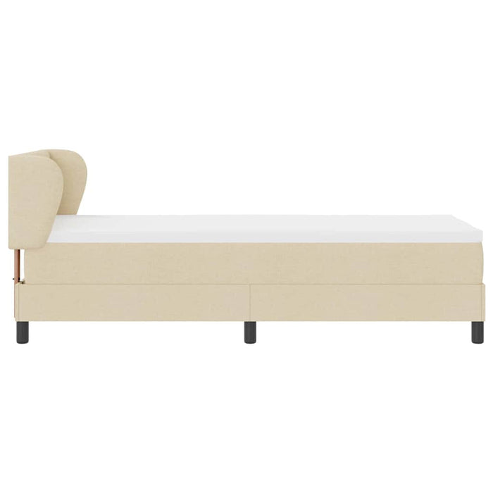 Pat boxspring cu saltea cu saltea Crem 80 x 200 cm țesătură - WALTI WALTI