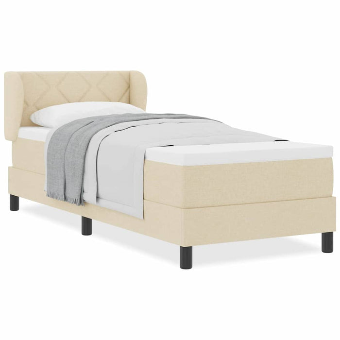 Pat boxspring cu saltea cu saltea Crem 80 x 200 cm țesătură - WALTI WALTI